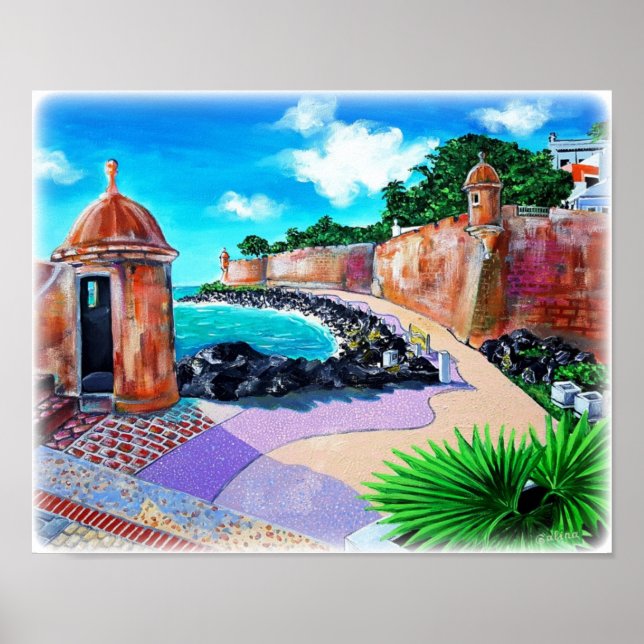 Póster Paseo del Morro, Viejo San Juan, Puerto Rico (Frente)