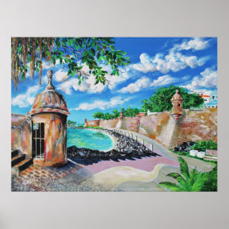 Póster Paseo del Morro, Viejo San Juan, Puerto Rico