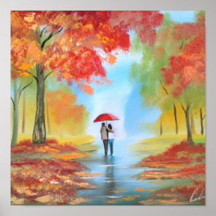 Póster Paseo del otoño