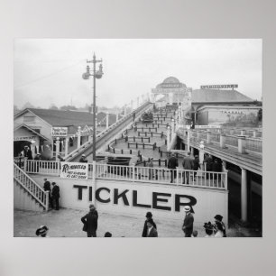 Póster Paseo del parque de atracciones, 1915. Foto del