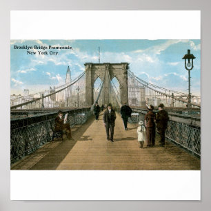 Póster Paseo del puente de Brooklyn, Nueva York