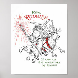Póster Paseo Divertido de Navidad del Mago Rudolph Muéstr
