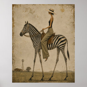Póster Paseo Dominical en una Cebra