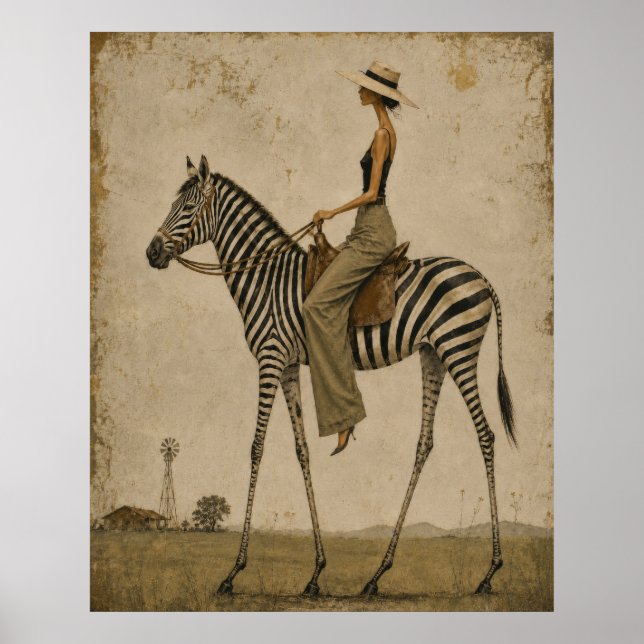 Póster Paseo Dominical en una Cebra (Frente)
