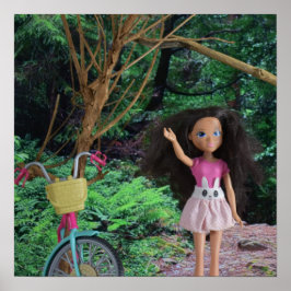 Póster Paseo en bicicleta al bosque