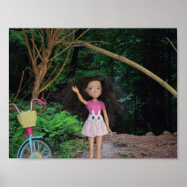 Póster Paseo en bicicleta al bosque