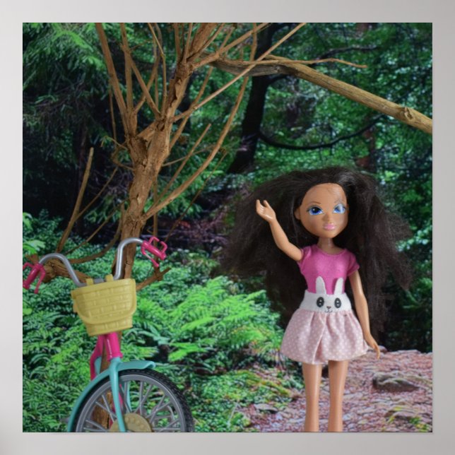 Póster Paseo en bicicleta por el bosque (Frente)