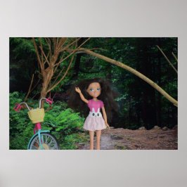 Póster Paseo en bicicleta por el bosque