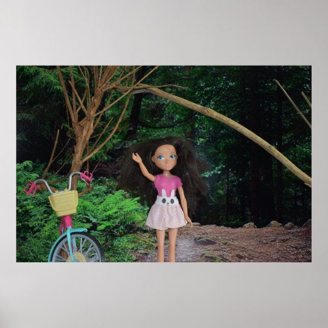 Póster Paseo en bicicleta por el bosque (Frente)