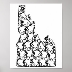Póster Paseo en bicicleta vintage Idaho Ciclismo Ciclismo
