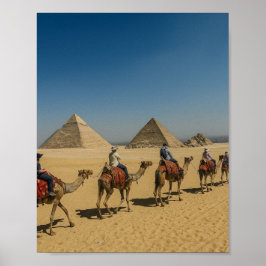 Póster Paseo en camello por el desierto de las pirámides