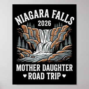 Póster Paseo en carretera de madre e hija a las cataratas