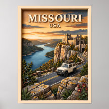Paseo en Missouri Lago Ozarks Castillo SUV Vintage