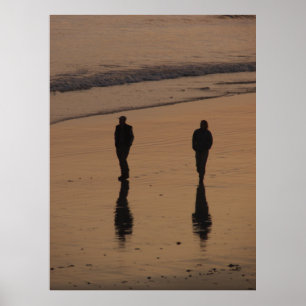 Póster paseo en pareja au crépuscule