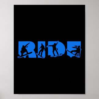 Póster Paseo en snowboard Blue Ride Snowboard Darde Ride