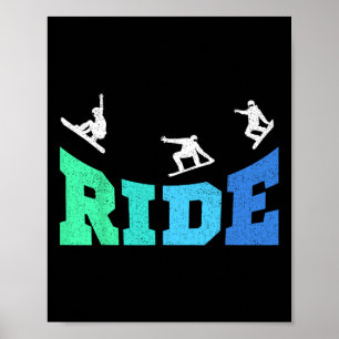 Póster Paseo en snowboard Snowboard Snowboard Niños
