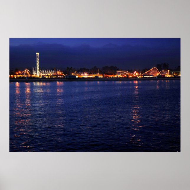 Póster Paseo marítimo de Santa Cruz de noche (Frente)