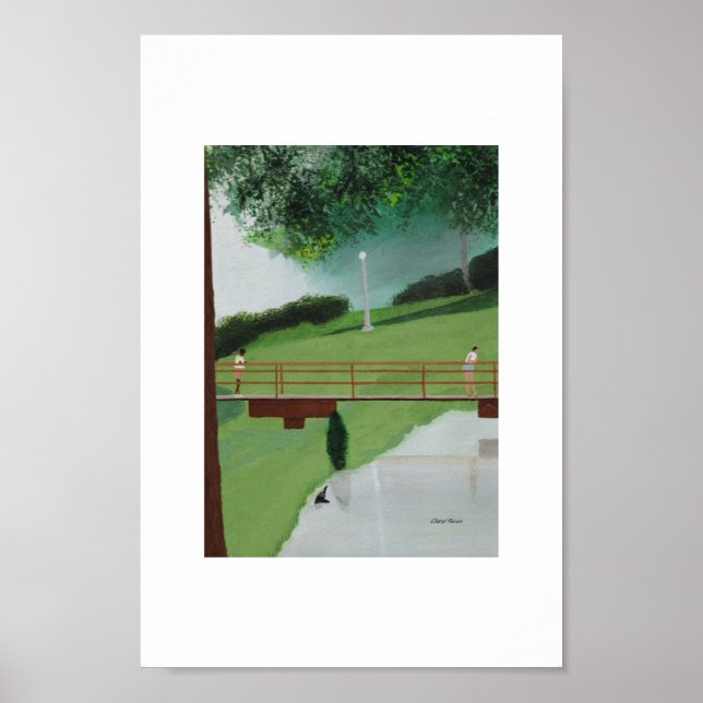 Póster Paseo marítimo escénico en el parque. (Frente)
