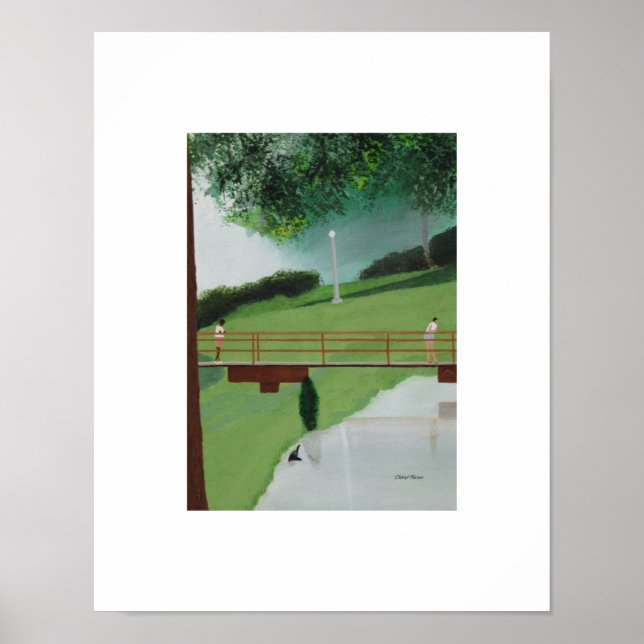 Póster Paseo marítimo escénico en el parque. (Frente)