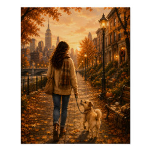 Póster Paseo Otoñal Acogedor con Mi Mejor Amiga