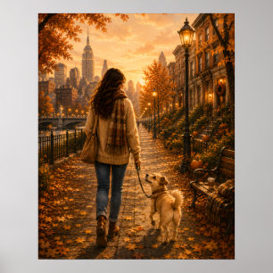 Póster Paseo Otoñal Acogedor con Mi Mejor Amigo