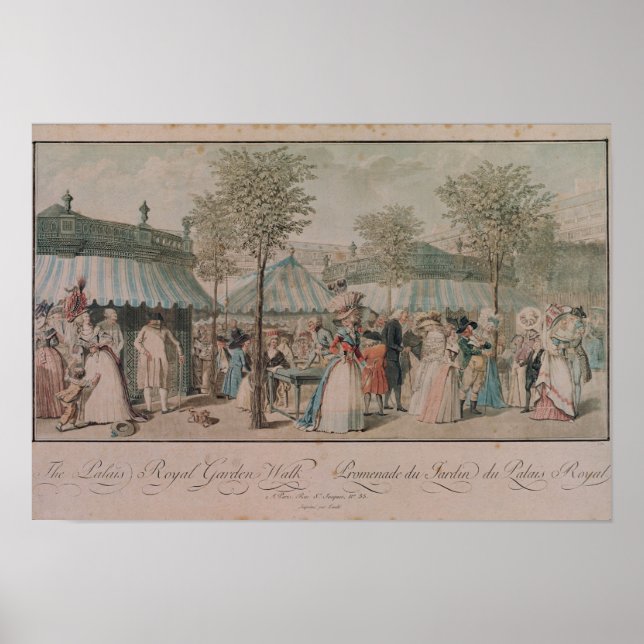 Póster Paseo por el Jardín Real del Palacio, 1787 (Frente)