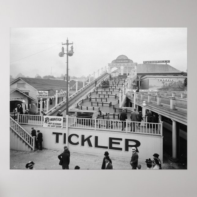 Póster Paseo por el parque de atracciones, 1915. Foto de  (Frente)