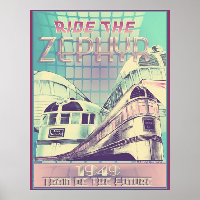 Póster Paseo Por El Tren De Zephyr 1949 Del Futuro Poster (Frente)