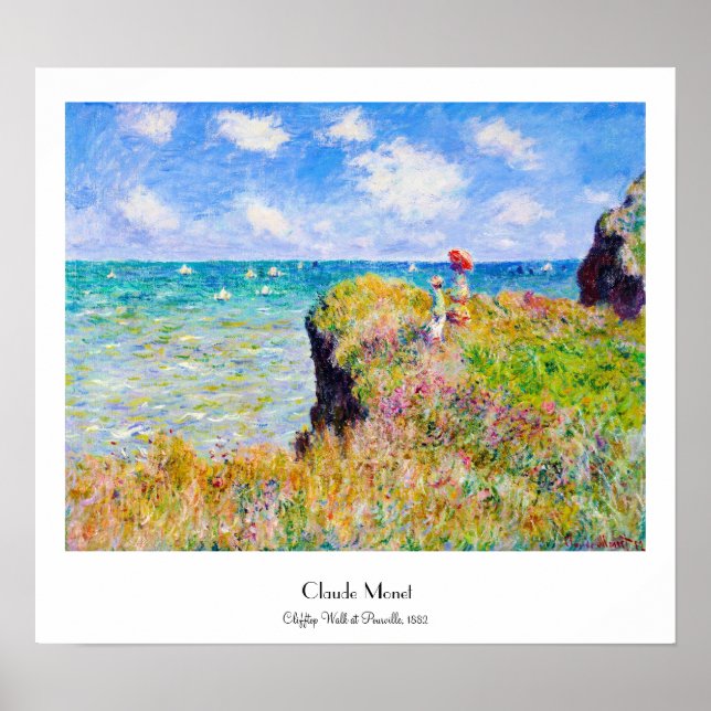 Póster Paseo por la cima del acantilado en Pourville Clau (Frente)