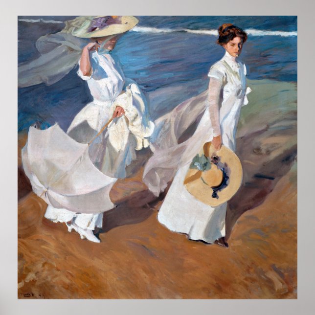 Póster Paseo por la costa por Joaquín Sorolla (Frente)