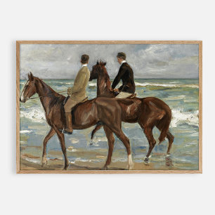 Póster Paseo por la playa, aceite de época