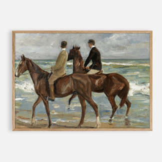 Póster Paseo por la playa, aceite de época