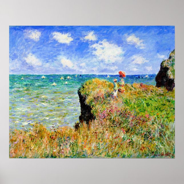Póster Paseo por Pourville por Claude Monet (Frente)