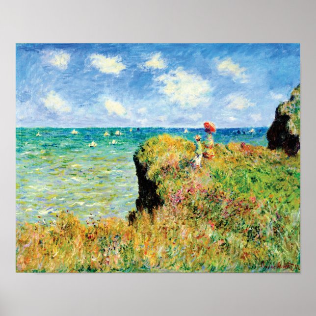 Póster Paseo por Pourville por Claude Monet (Frente)