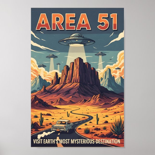 Póster Paseo Retro por Área 51 (Frente)