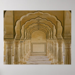 Póster Pasillo abovedado con columnas dentro del Palacio
