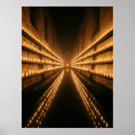 Póster Pasillo Iluminado con Velas Camino de Luz Intermin