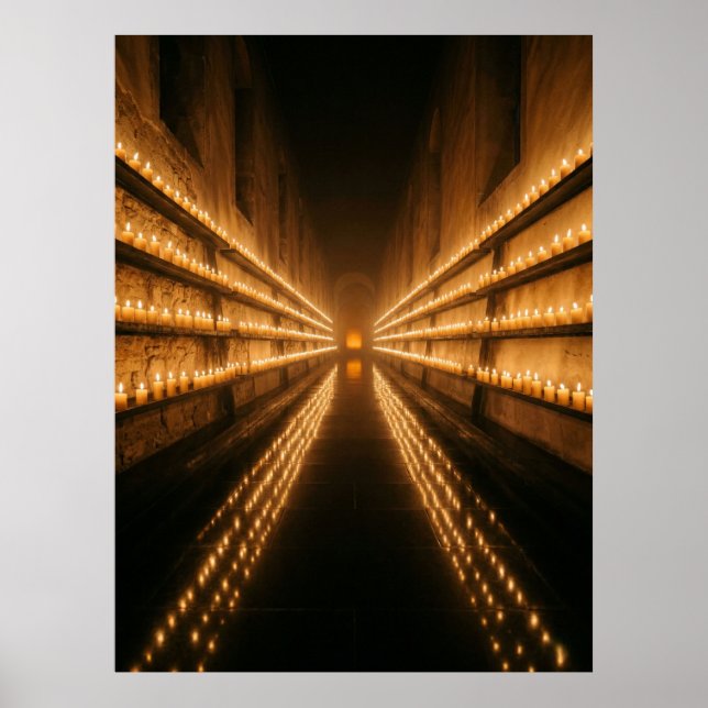 Póster Pasillo Iluminado con Velas Camino de Luz Intermin (Frente)