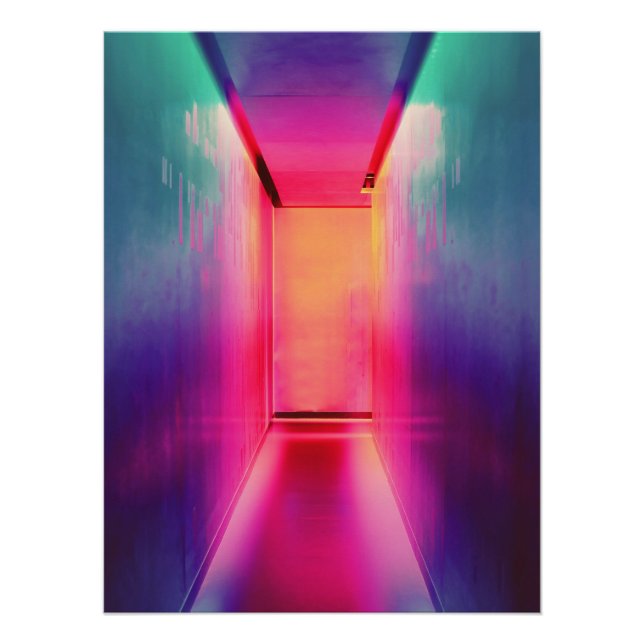 Póster Pasillo liminal de neón (Anverso)