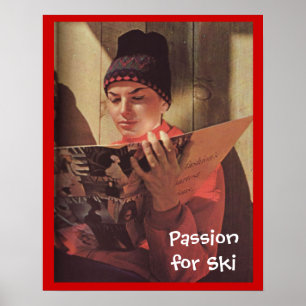 Póster Pasión de los deportes de invierno del vintage
