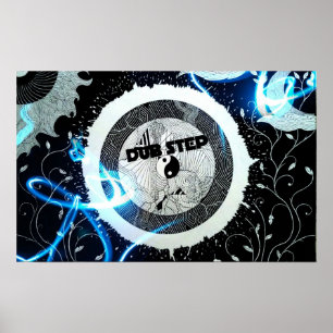 Póster Paso abstracto de la copia del altavoz de Dubstep
