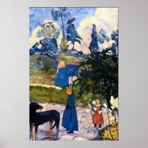 Póster Paso de Bretaña por Eugène Henri Paul Gauguin