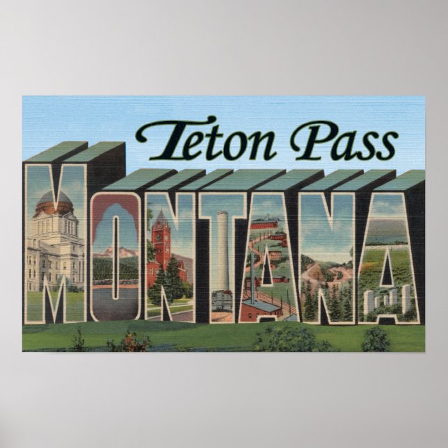 Póster Paso de tetón, Montana (Frente)