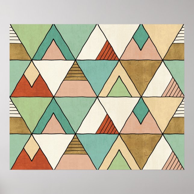 Póster Paso del suroeste de Geo | Patrón tribal dibujado  (Frente)