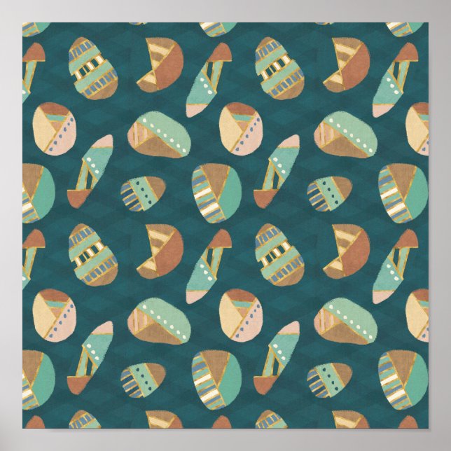 Póster Paso Geo al aire libre | Patrón azul (Frente)