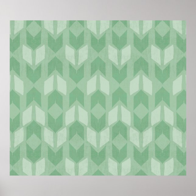 Póster Paso Geo al aire libre | Patrón de flecha verde (Frente)