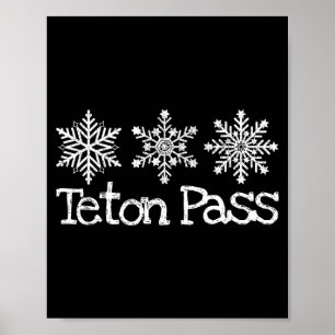 Póster paso Teton Wyoming esquiador esquí esquíando nieve