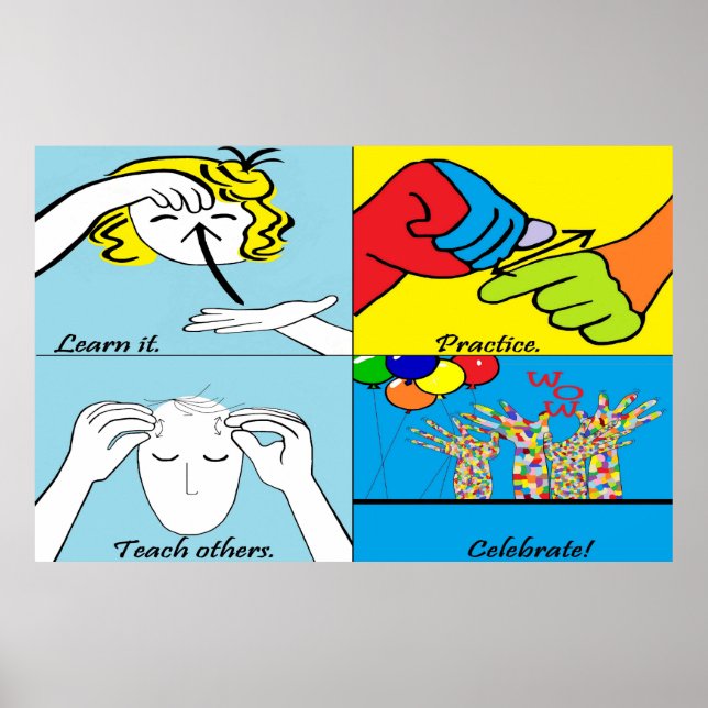 Póster Pasos de ASL para el éxito (Frente)