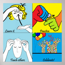 Póster Pasos de ASL para el éxito