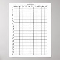 Pasos Hojas de registro durante meses para el año